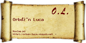Orbán Luca névjegykártya