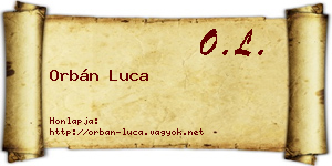 Orbán Luca névjegykártya